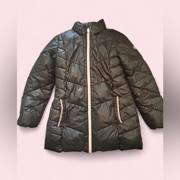 Michael Kors Other - Michael Kors Youth Black Quilted Puffer Coat Size 10–12 Blush Lining